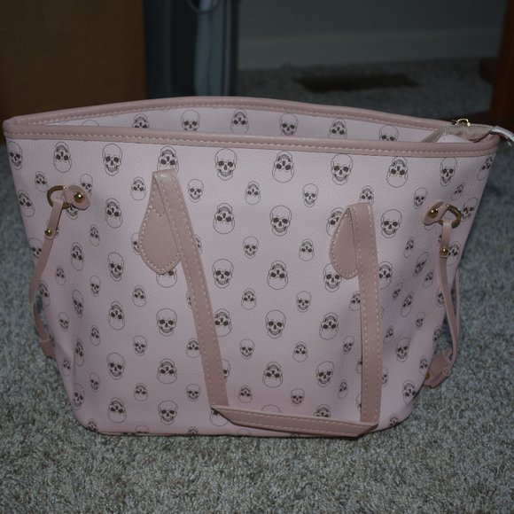 Skull Graphic Shoulder Tote Bag - Picture 3 of 7